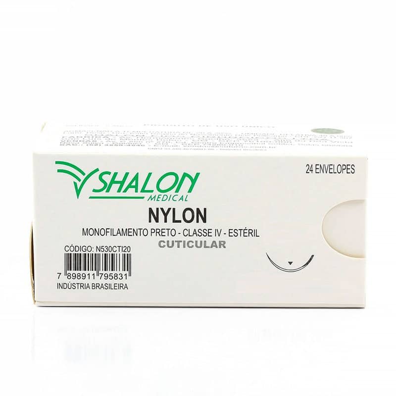 Fio de Sutura Nylon Agulha 3/8