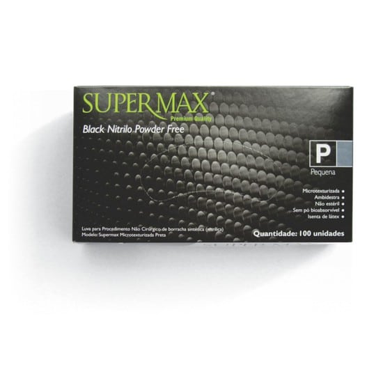 Luva Nitrilica Preta Supermax