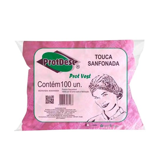 Touca Descartável Rosa - Protdesc
