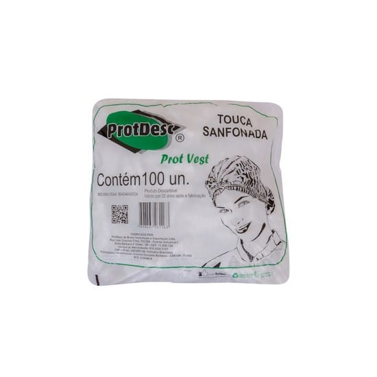 Touca Descartável Branca - Protdesc