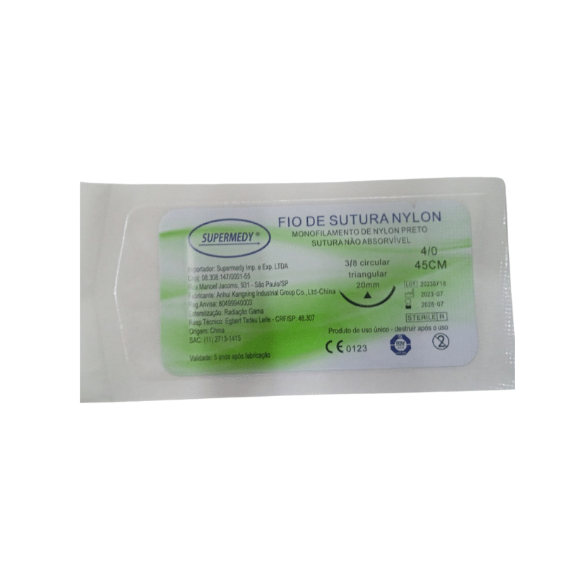 Fio de Sutura Nylon 4.0 Unidade - Supermedy