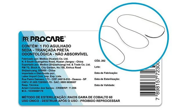 Fio de Sutura Seda 3.0 Unidade - Procare
